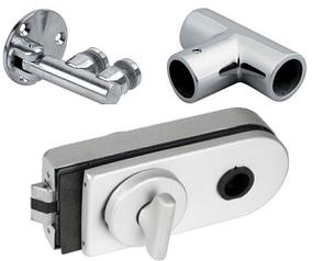 Toilet Cubicle Fittings for Glass Panel